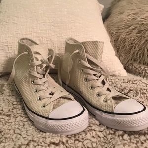 Tan Knitted Converse